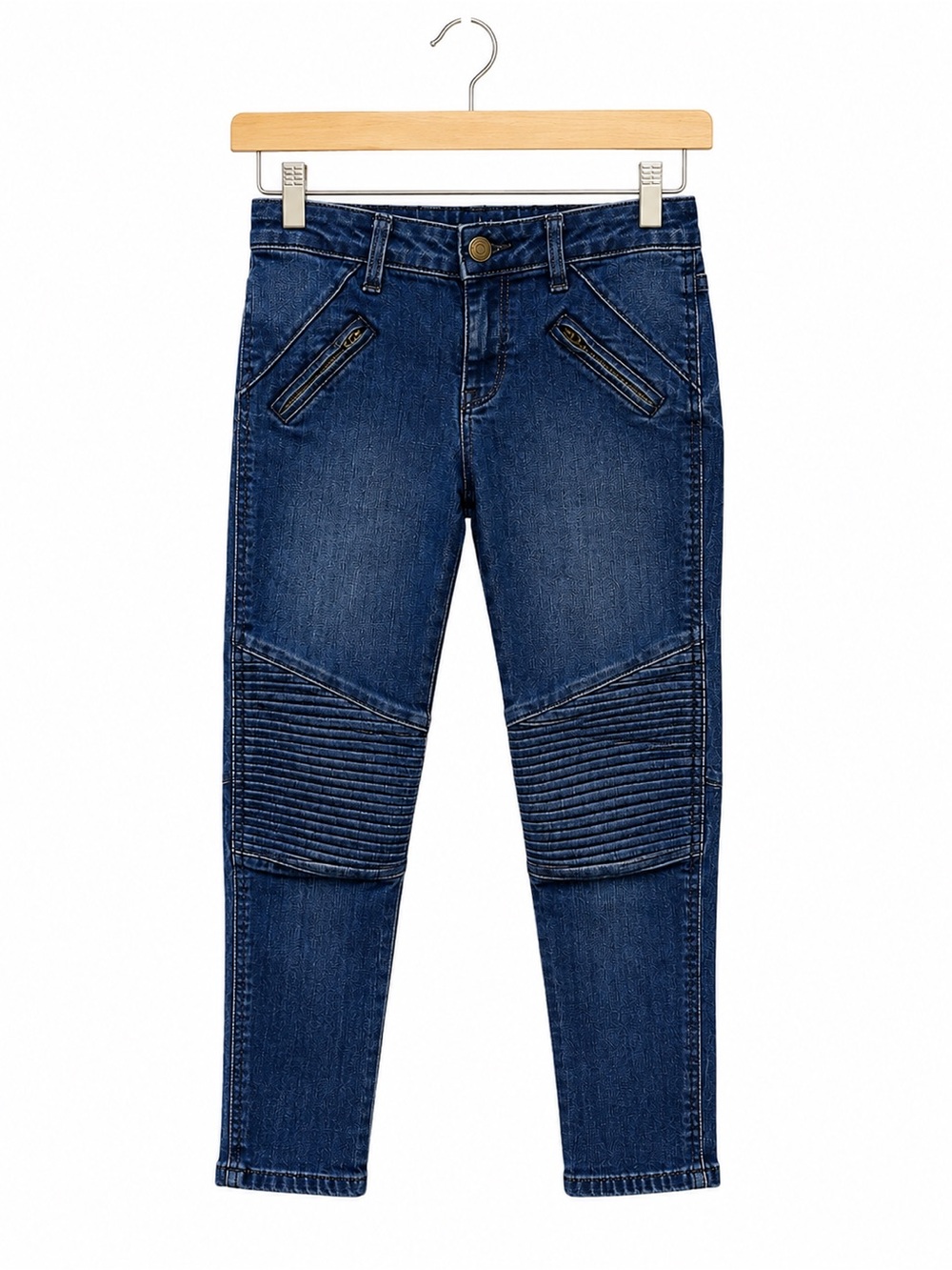 Gap Kids 1969 Girls 10 Moto Skinny Jeans Ribbed Knee Decorative Zip Adjustable